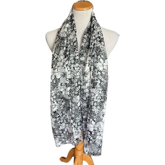 NWT Womens Rachelle Floral Print Summer Iridescent Sheen Scarf - Picture 2 of 2